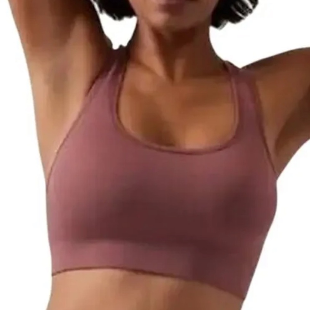 Athleta Aurora Scoop Bra Tawny Rose Medium D-DD